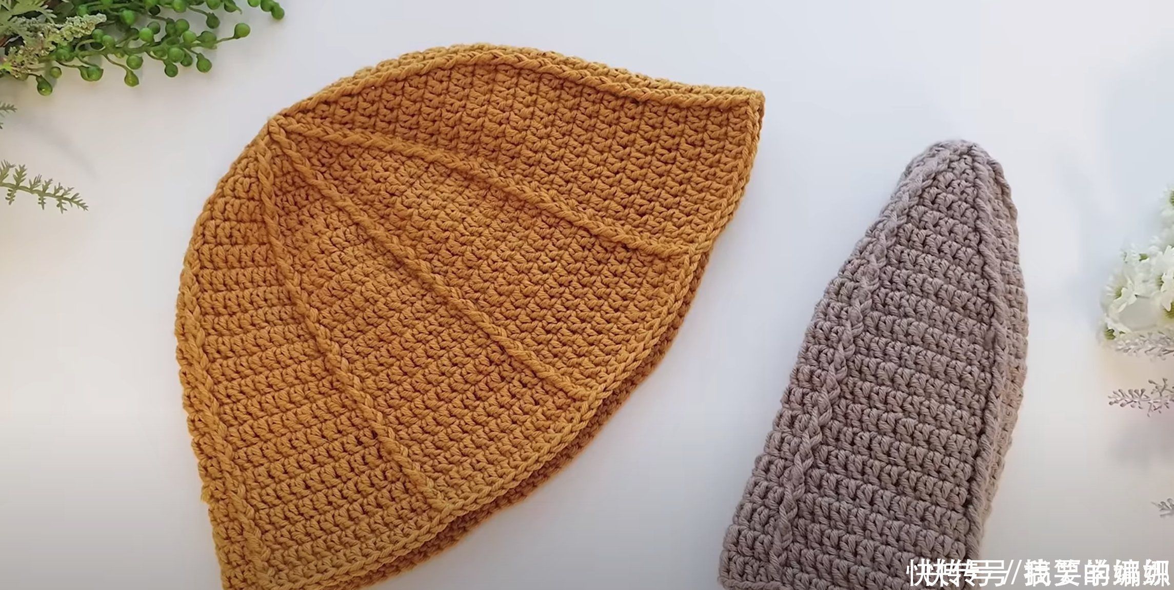 冬夏都可戴的一款帽子,只需换不同的线来钩,出行携带方便可折叠