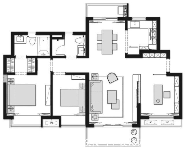 现代|100平现代简约风三居室,软硬装的设计都很漂亮!