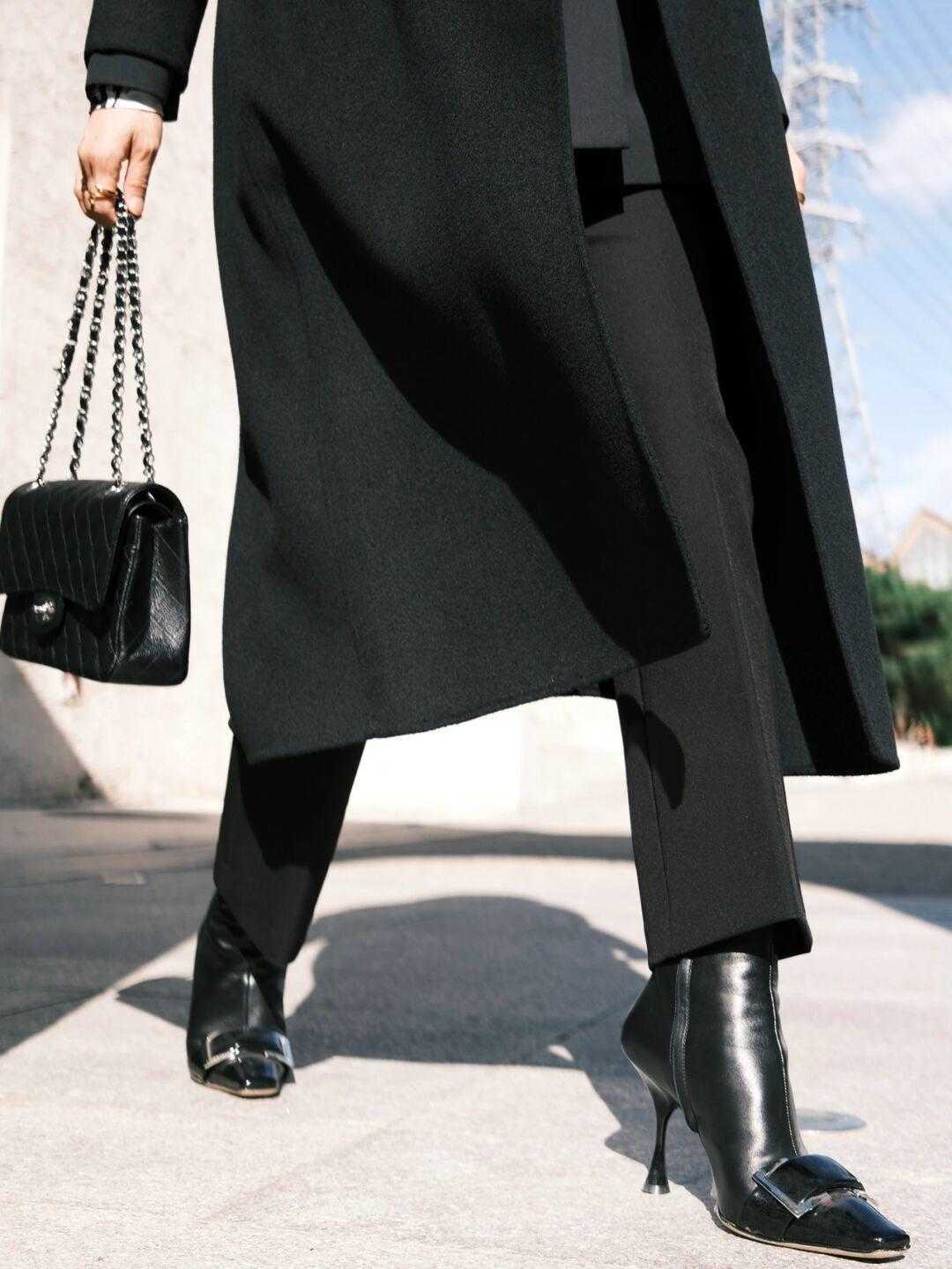 博主 别再用大衣搭配休闲鞋了,试试大衣+及踝靴吧!时髦精致又有气场