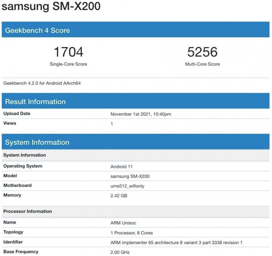 平板电脑|三星 Galaxy Tab A8 平板电脑现身 GeekBench，搭载紫光展锐 T618