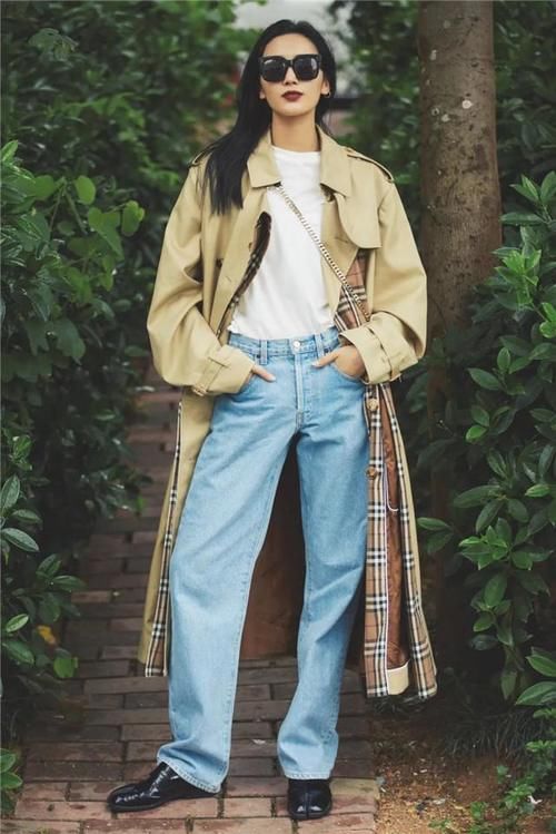 卡其色|怎么把风衣穿得高级？跟明星学着点：内搭选纯又时尚