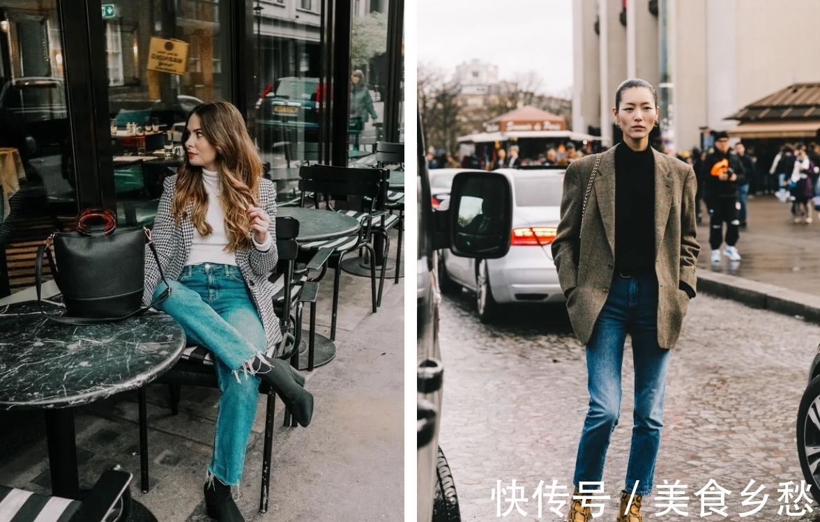 紧身裤 针织衫+高腰裤=开春的王炸组合,这么穿气质绝了!