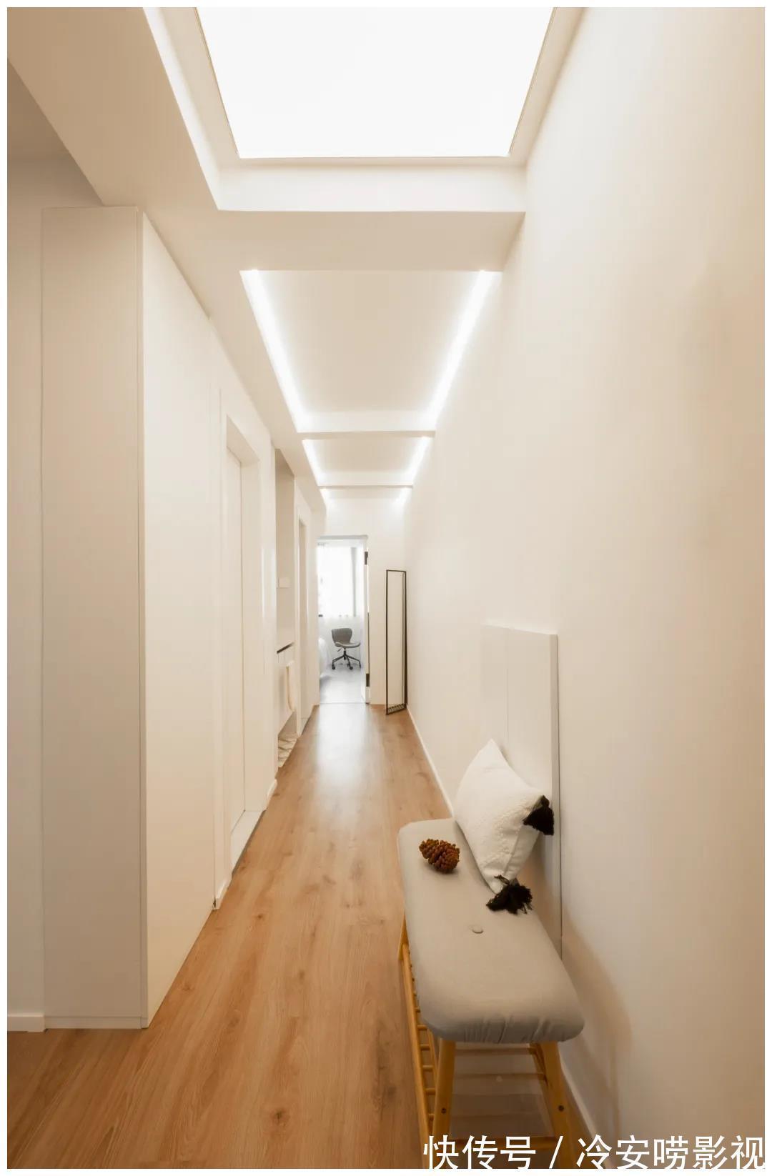 主卧|50㎡一字户型,逆袭两居室,独立厨房+办公区+浴缸全都有,真赞!