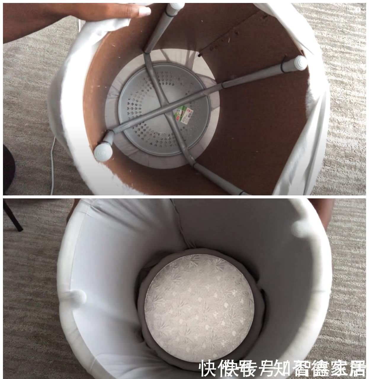 凳子|扔掉的旧铁凳子捡回来吧，用海绵包一圈，放家里坐着舒适还能收纳
