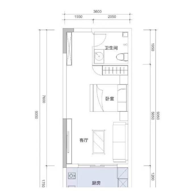 狗狗|30㎡小户型，客餐厨全都有，还有独立的狗狗房，1平米当2平米用