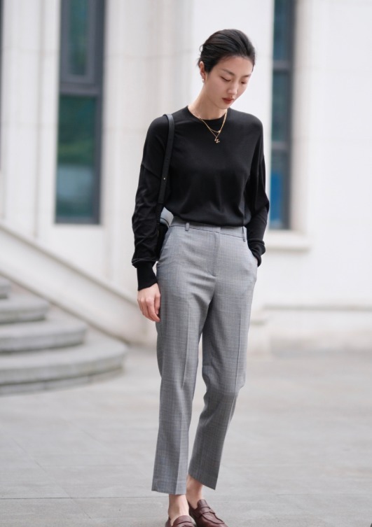 西装裤|针织衫怎么穿保暖又高级?借鉴这几组穿搭,洋气温柔又显气质