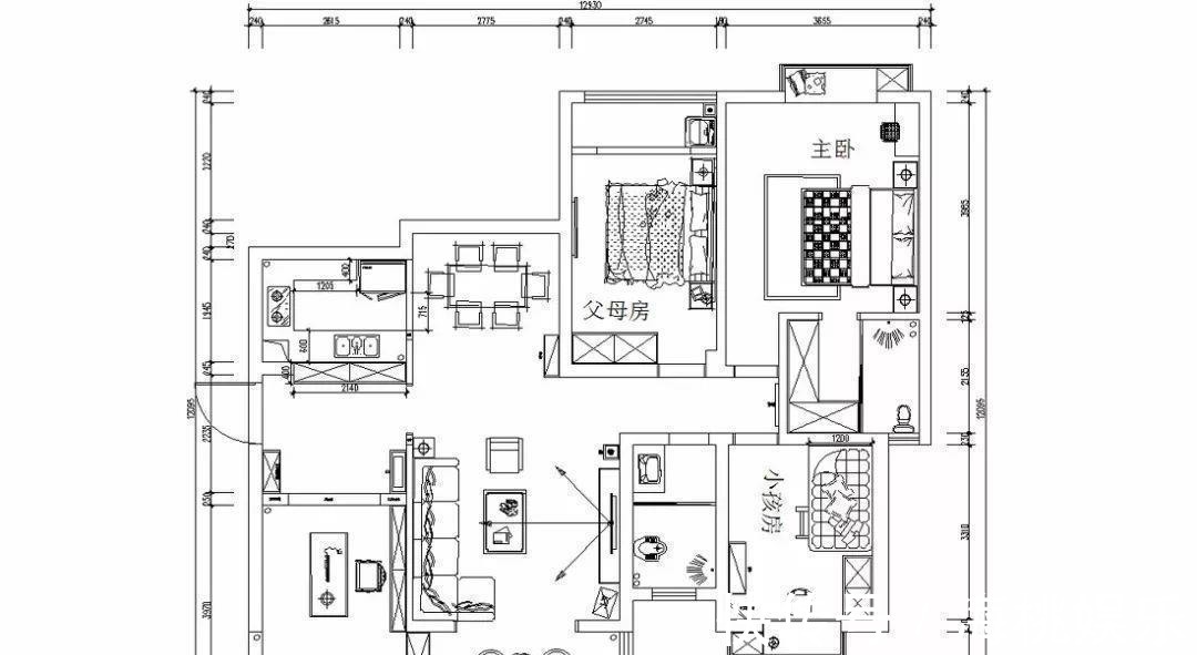 书房|135平四居室,原木中式风格,文化石电视墙,又增添了些野性美