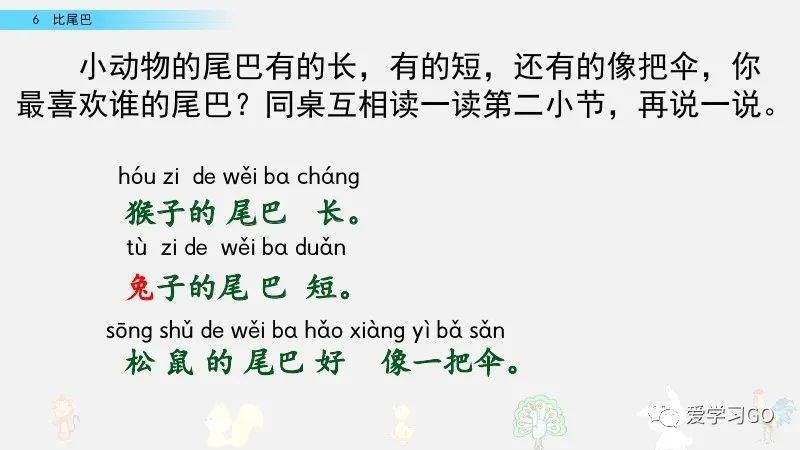一年级|部编版一年级上册第6课《比尾巴》图文讲解+知识要点