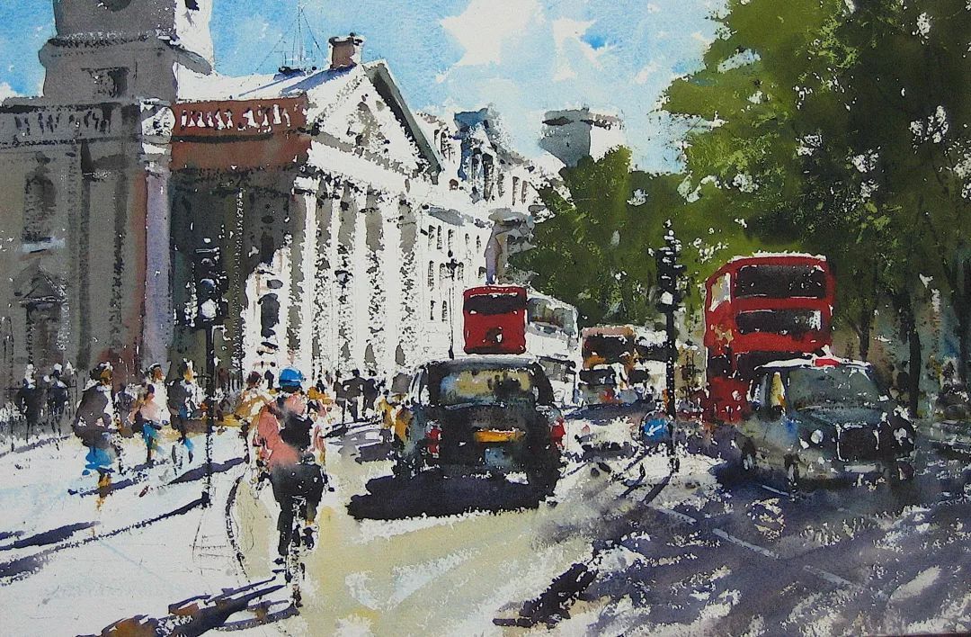 水彩画!印象主义水彩画:杰拉德·格林用光的氛围来赋予作品活力和生机