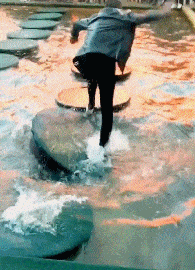 |搞笑GIF:这都能屹立不倒,真是水上漂中的水上漂啊