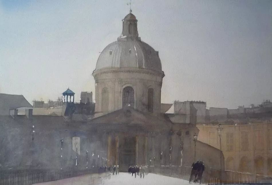 美术学院#Charles Villeneuve 的超美的城市风情水彩！