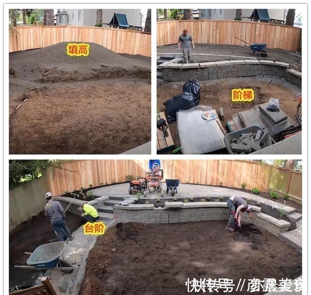 铺石板路砌台阶，荒芜庭院经过10天改造，一半花园一半休闲