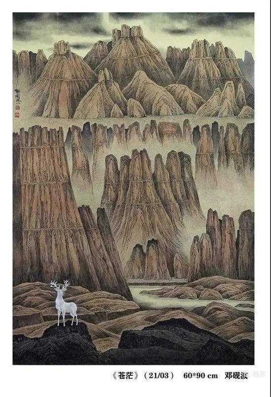 王冠军$青年画家:邓砚波小幅山水画作品赏析