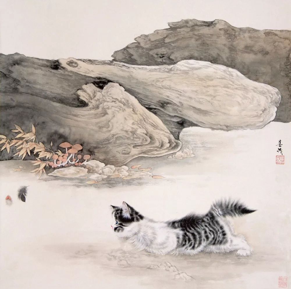 代表作品@米春茂笔下的猫,趣萌可爱,稚气童真