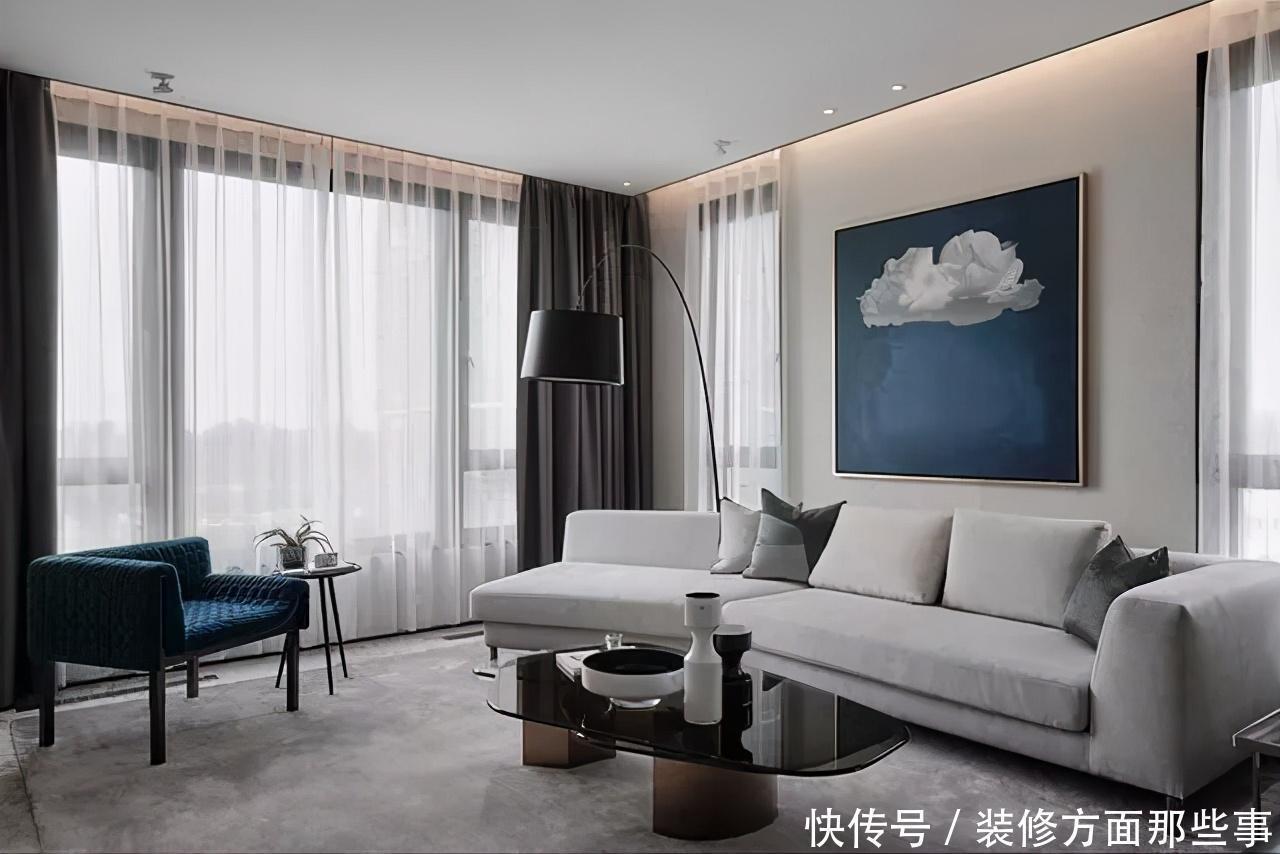 吊灯|260平现代简约别墅,高级灰+米白色,兼顾优雅和舒适