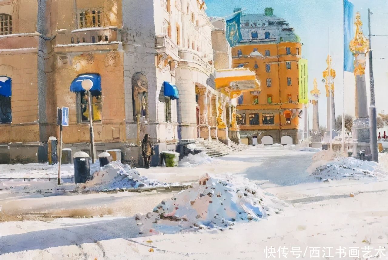 克拉科夫$这位瑞典水彩画家把海边的石头质感画得好极了