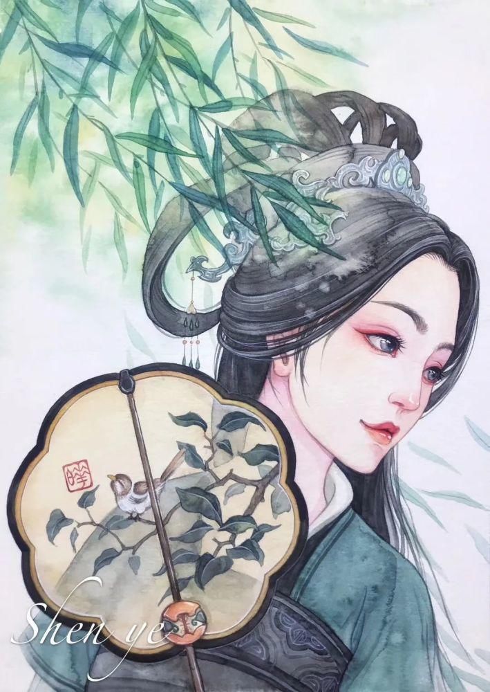  沈晔|她画出古风梦幻的水彩人物，融化了10万粉丝的心，这样的人也太温柔了！