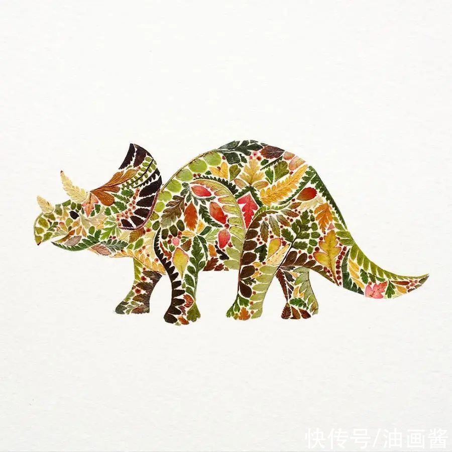 艺术作品&她画画的材料是花瓣,工具是把刀,直接用刀刻出画