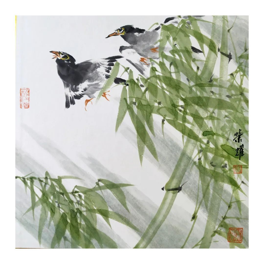 研究员!朱荣耀《壬寅新春,竹报平安》系列小品