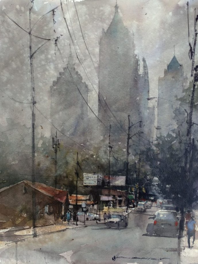 弗拉迪斯拉夫!印象水彩/美国当代艺术家弗拉迪斯拉夫水彩作品