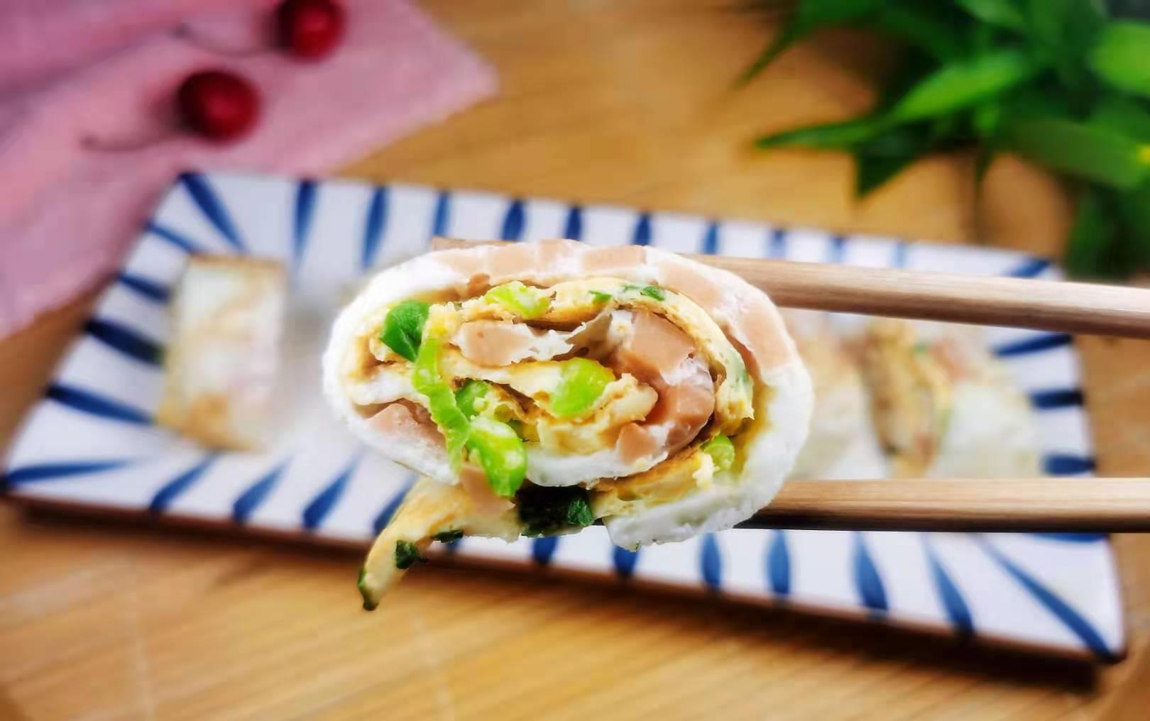 早餐|鸡蛋卷早餐，10分钟上桌，营养丰富又顶饱，精神饱满一整天