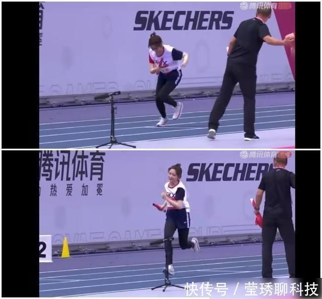何洛洛 男女混合接力赛中王艺瑾摔倒,在和何洛洛交接棒中出现重大失误