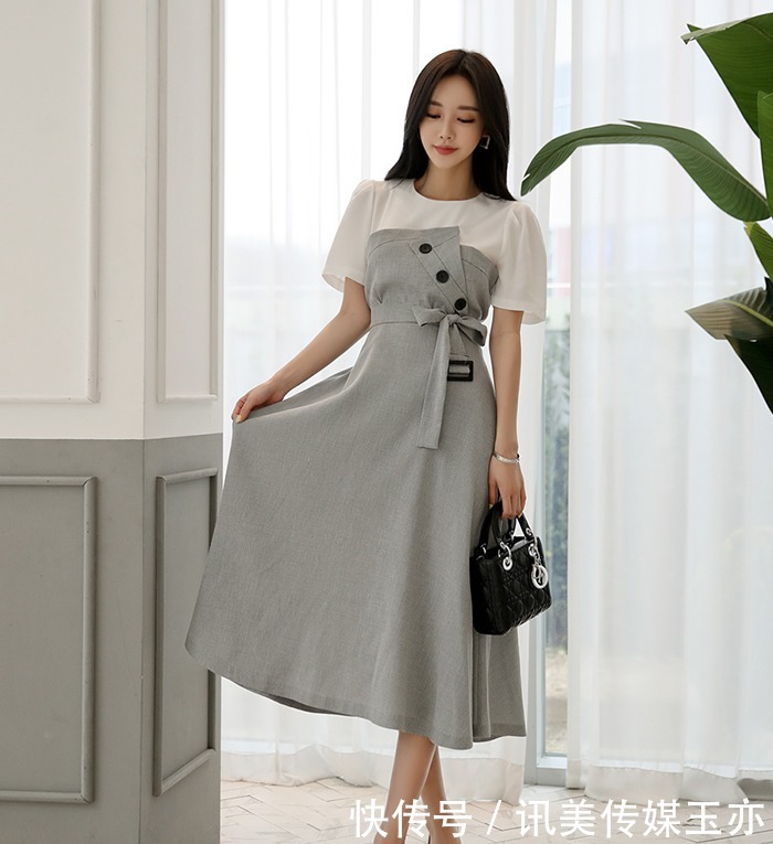 孙允珠：简式田园泥灰婉约清露百褶裙