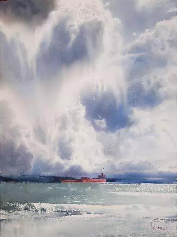 谢尔盖#彩云逐日:谢尔盖笔下的宁静、缥缈,通透与丰富的想象空间