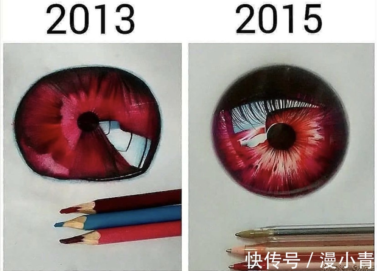 绘画!专注于画眼睛的画师,短短几年进步迅速,看起来更像是真的一样了