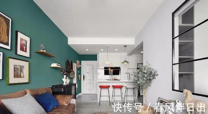 背景墙|50平米小户型,既有两居室,还宽敞舒适不拥挤,背景墙颜色超漂亮