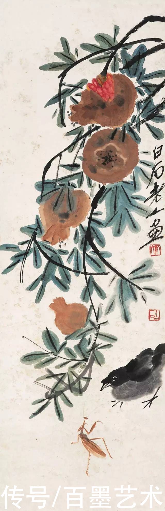 蝴蝶|齐白石草虫图200张,他把草虫画活了