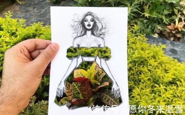 印花!这才是灵魂插画师!手绘图只画一半也惊艳,这衣服效果比高定还美