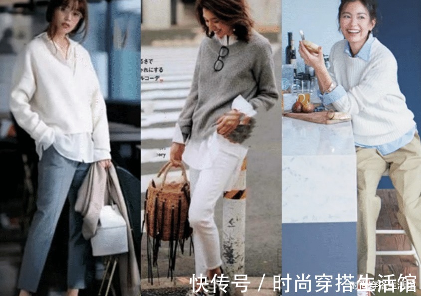 圆领|换季别着急买买买,一件“针织衫”搞定所有搭配,简单大方有气质