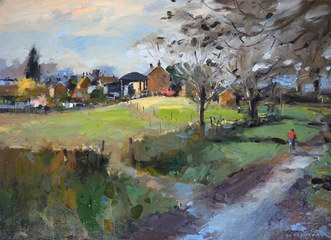 田园风光画@他用画笔,勾勒出一幅幅唯美动人的田园风光画