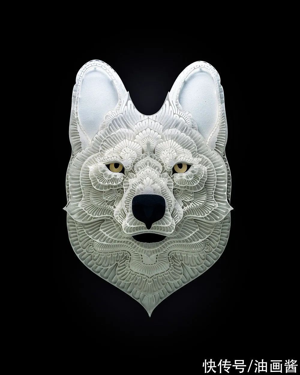 肖像#他把白纸玩到了极致,复杂精致的动物纸雕肖像,带给人强烈震撼