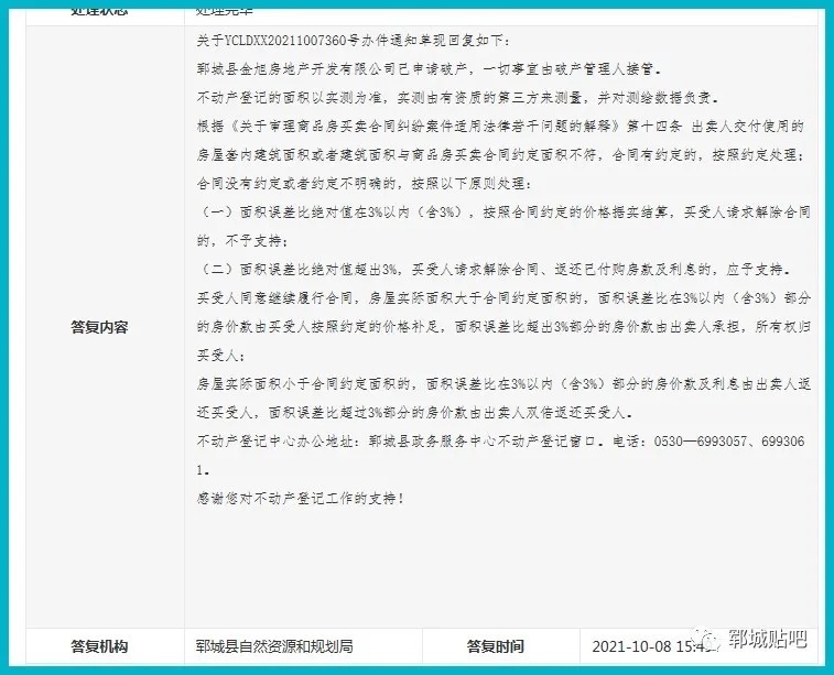 面积|菏泽一开发商已申请破产!