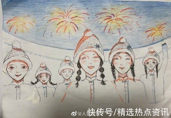 雪花|冬奥演唱雪花的孩子们手绘太萌了