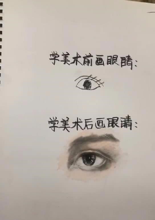 眼睛#普通人VS美术生画眼睛,画风相差太大,看到最后买家秀与卖家秀