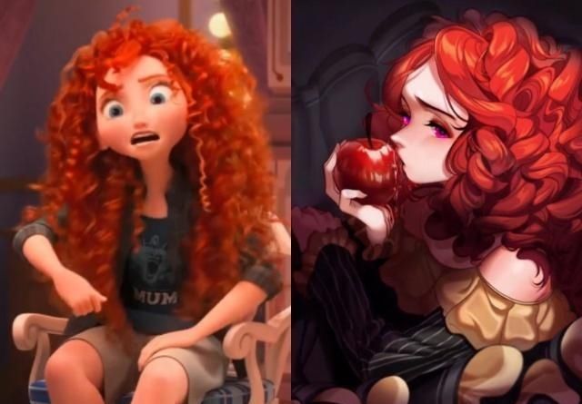 白雪公主#迪士尼公主变成恐怖“怪物”,丧尸让人害怕,吸血鬼画风妖娆