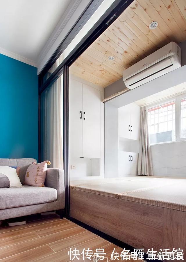 卧室|47㎡一室改两室,进门衣帽间,阳台变次卧,装出来比80㎡还要大