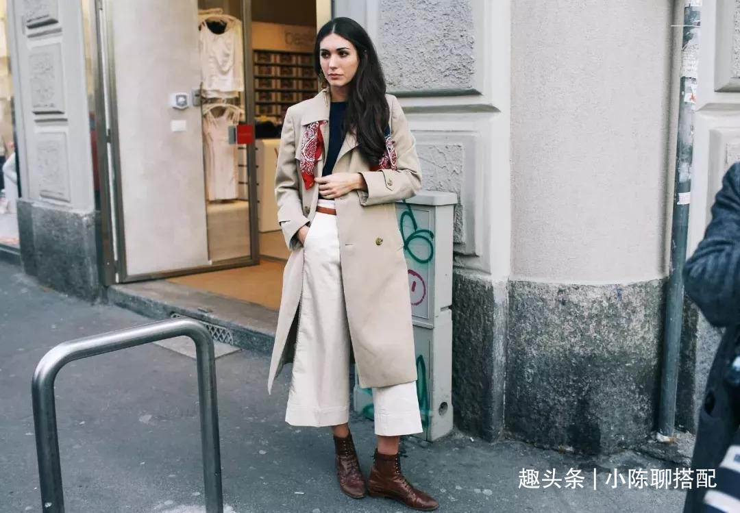 休闲风 穿对了风衣+阔腿裤有多美最简单的搭配思路,给你早秋搭配灵感