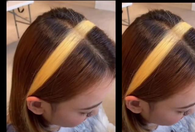 “挂耳染”过时了，最近流行的是“发带染”，时髦洋气又显脸小！