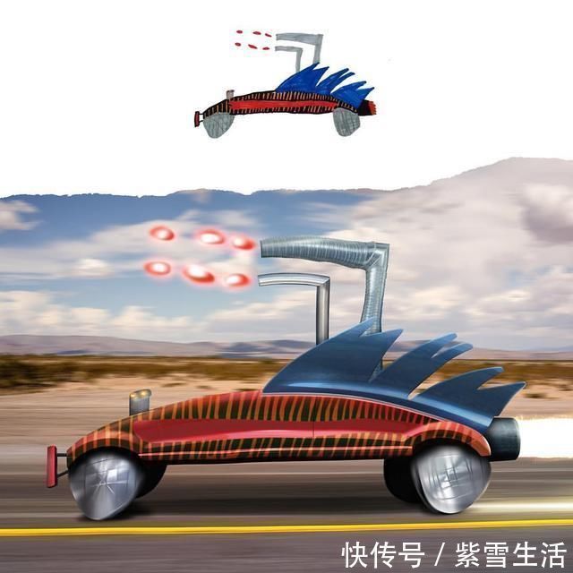 花式秀!儿子画成什么样,爸爸就能P成什么样子,花式秀父爱坐拥百万粉丝