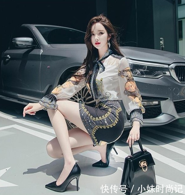 时光|秋装美时光，时尚印花衬衫半身裙