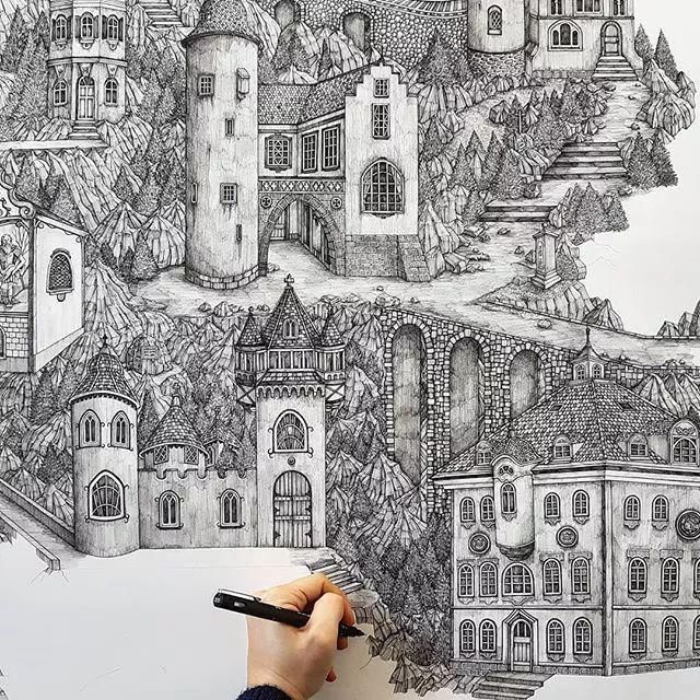 艺术学院|一幅画用掉上百支笔,看到最后成果这么震撼,也就不觉得心疼了