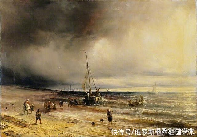 浪漫主义！法国画家让·安托万·西奥多·德古丁海战、海景油画艺术作品欣赏