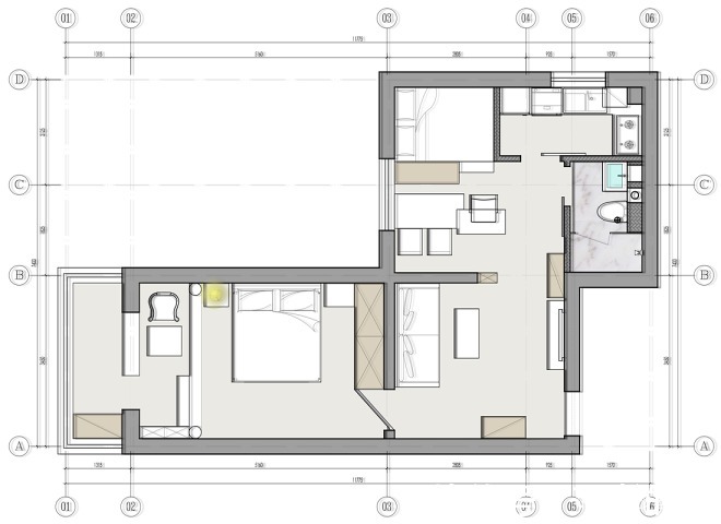 墙体|47㎡一居改两居