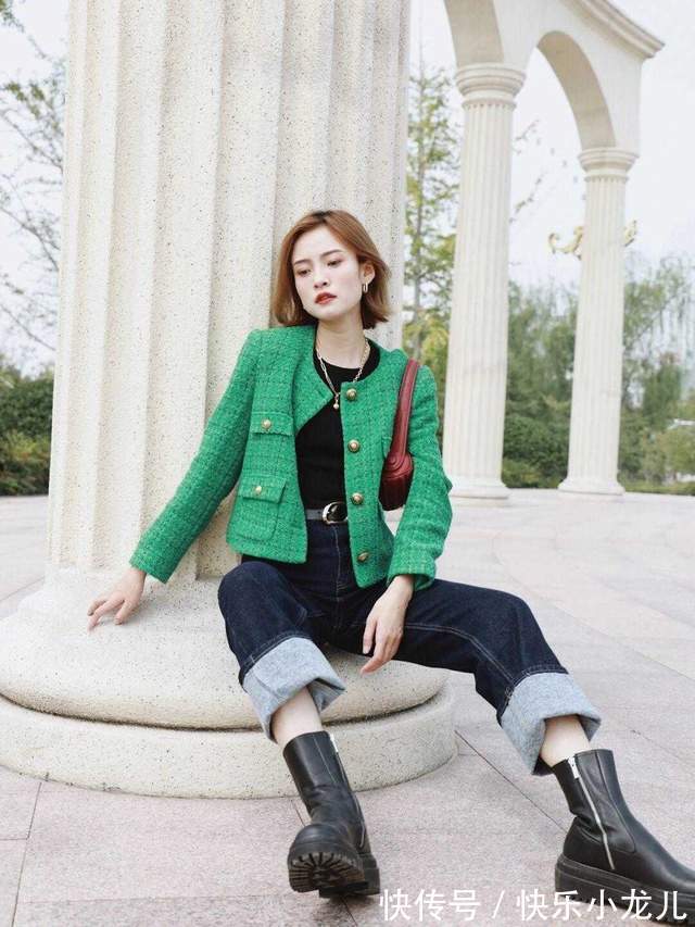 香风|秋天不穿裙子也很浪漫,针织开始搭配牛仔裤优雅大气,高级时髦