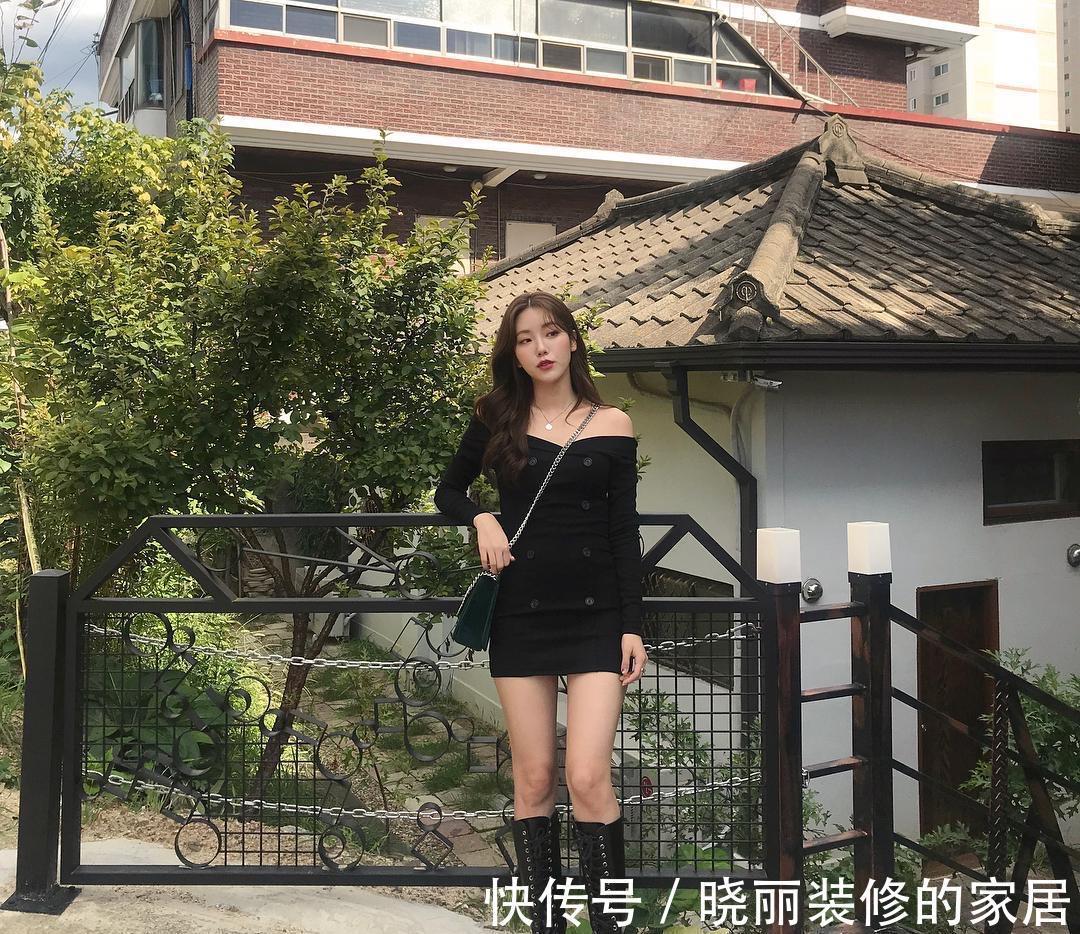 小可爱们|肩膀好看的女生多穿一字肩连衣裙,精致时髦显高级,秒变撩人女神