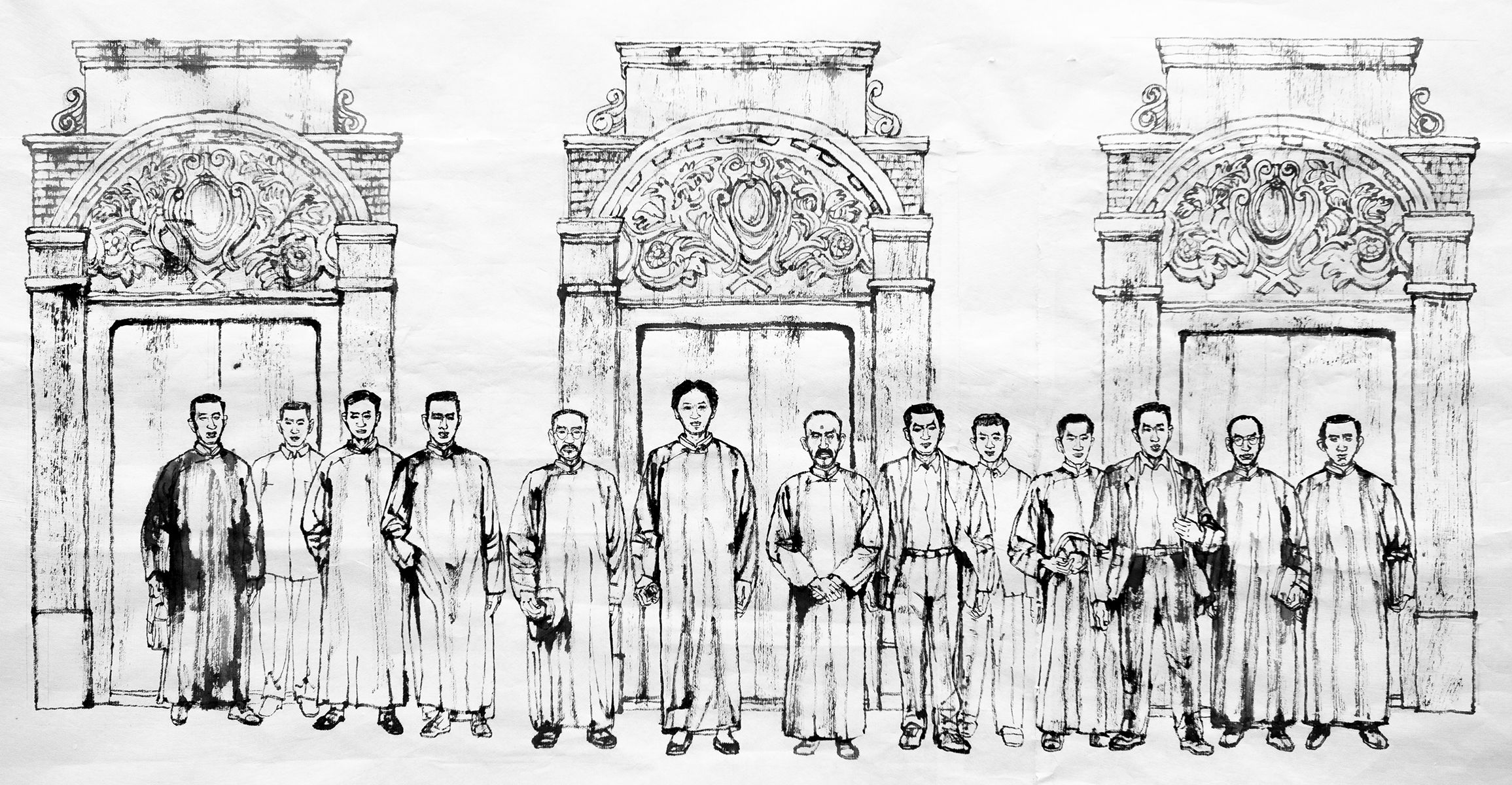 红色|燃!手绘“红途”水墨创意动画,带你穿越百年征途